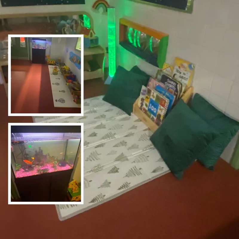 A cosy, calming corner of the sensory room